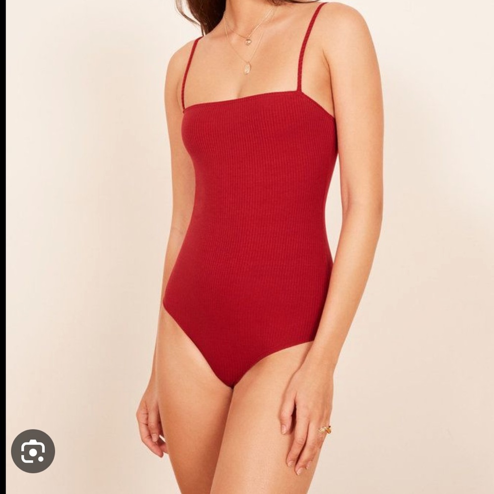 Reformation crystal stripe bodysuit